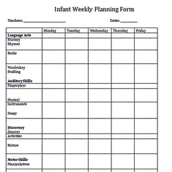 Infant Lesson Plan Templates Room Surf Example