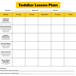 Eminent Best Free Printable Toddler Lesson Plans For At Plan Template