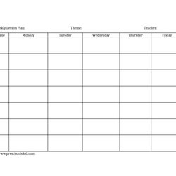 Superlative Blank Preschool Lesson Plan Template Weekly