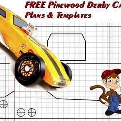 Fine Free Pinewood Derby Car Plans And Templates Cars Template Cub Monkey Plan Choose Board