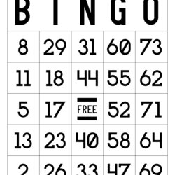 Excellent Free Traditional Printable Bingo Cards Card