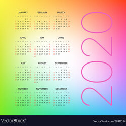 Year Calendar Template Editable Layout Vector Image