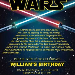 Brilliant Star Wars Invitation Editable Text By On