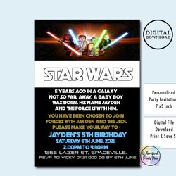 Perfect Star Wars Birthday Invitation Party In