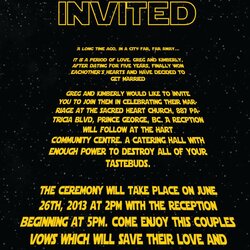 Sterling Star Wars Inspired Invitation Wedding Invitations Wording Printable Choose Board Template Party