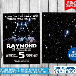 Spiffing This Instant Download Is For Star Wars Birthday Invitation You Have Invitations