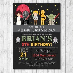 Out Of This World Free Star Wars Birthday Invitations Printable Invite Wording Cute Invitation Template