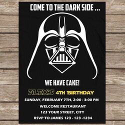 Admirable Star Wars Invitation Party By With Invitations Birthday