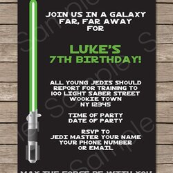 Exceptional Star Wars Party Invitations Template Birthday Invitation Templates Printable Green Theme Editable