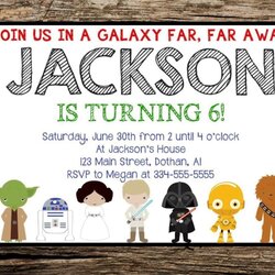 Fine Star Wars Invitation Template Birthday Invitations Personalized Party Cards Disney