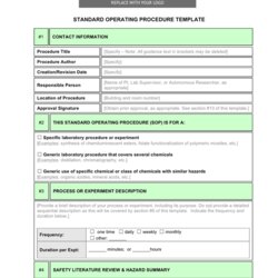 Eminent Standard Operating Procedure Template In Word And Formats Sop