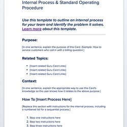 Outstanding Standard Operating Procedures Manual