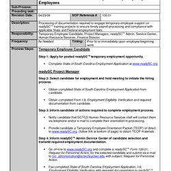 Magnificent Para Standard Operating Procedure Format Procedures Template Free Download