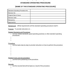 Perfect Free Sop Templates Word Standard Operating Procedure Template Kb