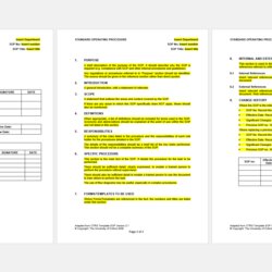 Matchless Standard Operating Procedure Template Sop Generic Templates