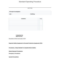 Free Sop Templates Word Standard Operating Procedure Template Kb