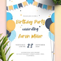 Superb Party Invitation Templates Download Or Balloons Invitations Printable Flag Garland And Birthday