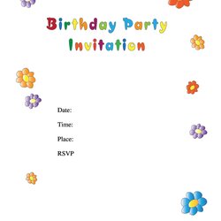 Admirable Printable Birthday Invitation Templates Template
