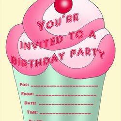 Smashing Party Invitations Printable Free Cupcake Birthday Invitation