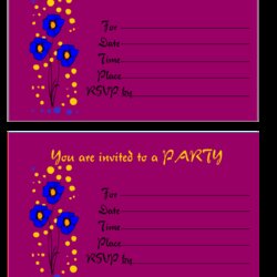 Brilliant More Fun Free Birthday Invitation Party Flowers Blue