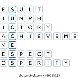 Crossword Word Success Related Words Result Stock Illustration
