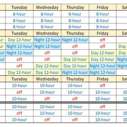 Marvelous Hour Rotating Shift Schedule Examples Schedules Shifts Planner Rotation Timetable Employees