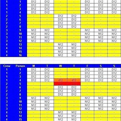 Matchless Hour Shift Schedule Template Rotating Excel Rotation Crew Shifts Schedules Roster Rota Rosters