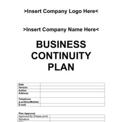 Superb Business Continuity Plan Template In Word And Formats