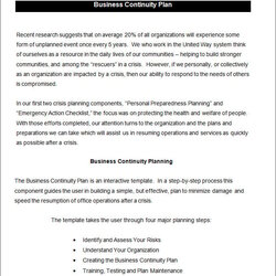Business Continuity Plan Templates Word Apple Pages Google Docs Example Template