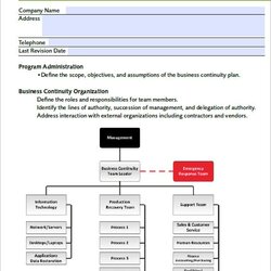 Legit Free Business Continuity Plan Templates Excel Formats Template Sample Format Information Firm Contents
