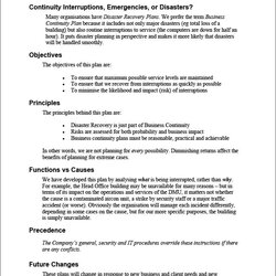 Brilliant Business Continuity Plan Templates Word Apple Pages Google Docs Template Sample