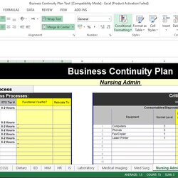 Outstanding Business Continuity Plan Template In Excel