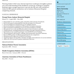 Exceptional Nursing Student Resume Example Writing Tips For