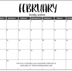 Exceptional Microsoft Word Calendar Template Fully Editable February In Ms