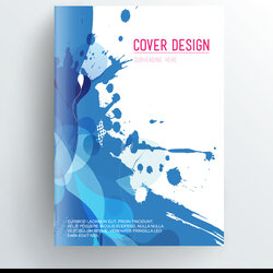 Wonderful Book Cover Design Template With Abstract Splash Vector Image Magazine