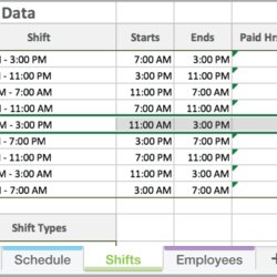 Exceptional Free Excel Employee Scheduling Template When Work