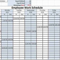 Employee Work Schedule Template Sample Templates Excel Calender Schedules Strategic Themes Shift