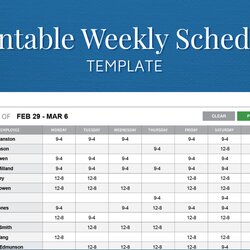 Fantastic Employee Schedule Format Excel Template Weekly Scheduling Work Job Printable Software Workforce Do