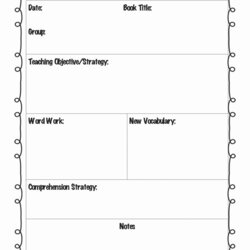 Excellent Elementary Weekly Lesson Plan Template New Guided Reading Blank