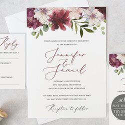 Tremendous Wedding Invitation Template Instant Download Editable Free Invitations