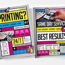 Marvelous Free Print Shop Templates For Local Printing Services Flyer Poster Template Vector Business
