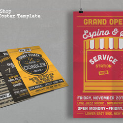 Fantastic Opening Shop Flyer Poster Template Templates On Creative Market