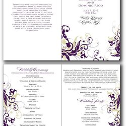 Free Program Templates Template Business Printable Wedding Church Sample Programs Inauguration Birthday Party