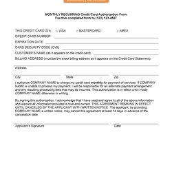 Out Of This World Credit Card Authorization Forms Templates Ready To Use Form Template Blank Kb