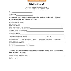The Highest Quality Credit Card Authorization Forms Templates Ready To Use Form Template