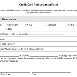 Splendid Credit Card Authorization Form Templates Square Word