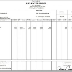 Free Excel Invoice Template India Striking Highest Clarity