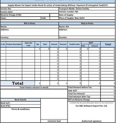 Free Excel Invoice Template India Bill Trade Invoicing Investments Pvt Amazing Image