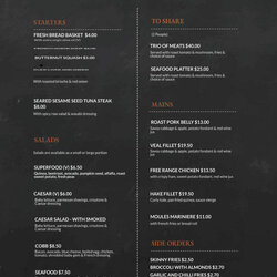 Super Free Simple Menu Templates For Restaurants Cafes And Parties Chalkboard Adobe Template Restaurant
