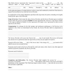 The Highest Quality Free Master Service Agreement Template West